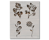 Flowers Floral Roses Flower Pattern 9 Stencil (765)