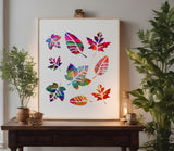 Leaf Leaves Fall Autumn Stencil (770)