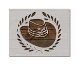 Country Cowboy Hat Wreath Stencil (773)
