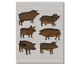 Pig Pigs Farm Animals Oink Stencil (776)