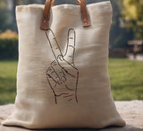 Hand Peace Sign Gesture Bunny Ears Stencil (777)