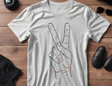Hand Peace Sign Gesture Bunny Ears Stencil (777)