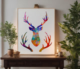 Hunting Buck Head Rack Deer Custom Stencil (77)