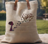 Woman Girl Heart Birds Love Stencil (781)