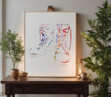 Work Boots Military Army Marines Soldier Stencil (782)