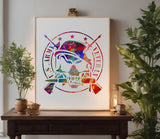 US Army Veteran Military Skull with Guns Stencil (786)