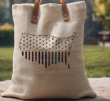 US American Flag Country Shape Stencil (790)