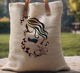 Woman Mermaid Princess Butterflies Stencil (796)