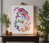 Woman Mermaid Princess Butterflies Stencil (796)