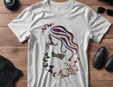 Woman Mermaid Princess Butterflies Stencil (796)