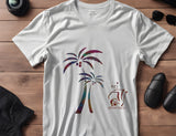 Palm Trees Sailboat Scene Scenery Stencil (799)