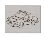 Police Cop Car Cruiser Vehicle Stencil (820)