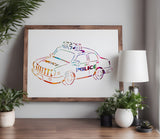 Police Cop Car Cruiser Vehicle Stencil (820)