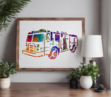 Fire Engine Truck Vehicle Stencil (821)