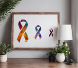 Breast Cancer Awareness Ribbon Stencil 3 Sizes (842)