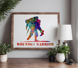 Wounded Warrior Military Fallen Soldier Stencil (844)
