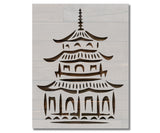 Chinese Pagoda Architecture Stencil (846)