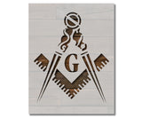 Masonic Freemason Mason Square and Compass Stencil (847)