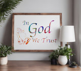 In God We Trust Praying Hands Stencil (849)