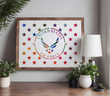 United States US Air Force 50 Stars Flag Union Stencil (853)