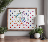 United States US Army 50 Stars Flag Union Stencil (855)