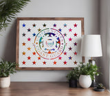 United States Coast Guard 50 Stars Flag Union Stencil (856)