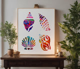 Various Sea Shells Option 1 Stencil (886)