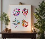 Various Sea Shells Option 2 Stencil (887)