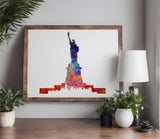 Statue of Liberty Stencil City Skyline (891)