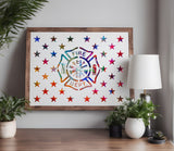 Maltese Cross Fire Department 50 Star Flag Union Stencil (905)