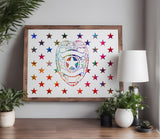 Police Badge 50 Star Flag Union Stencil (906)