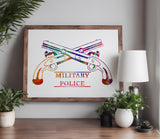 Military Police Crossed Pistols Stencil (907)