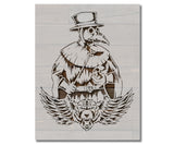 Vintage Plague Doctor Witch Shaman Stencil (913)