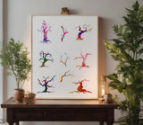 Spooky Halloween Trees Stencil (918)