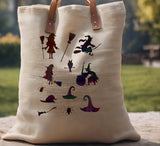 Halloween Witch Hats Brooms Spiders Stencil (919)