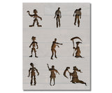 Halloween Zombies Grave Walkers Stencil (921)
