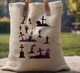 Halloween Tombstones Graveyard Zombie Hands Stencil (922)