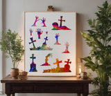 Halloween Tombstones Graveyard Zombie Hands Stencil (922)