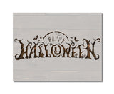 Happy Halloween Trees and Bats Stencil (924)