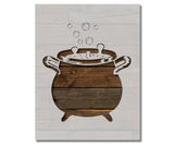 Halloween Witch Cauldron Stencil (932)