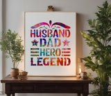 Husband Dad Hero Legend Father's Day Stencil (945)
