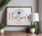 Happy Father's Day Hat and Bow Tie Stencil (946)