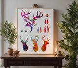 Hunting Buck Head Tracks Rack Deer Custom Stencil (94)