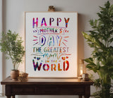 Happy Mother's Day Greatest Mom Stencil (951)