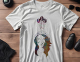 Native American Woman with Feather Headdress Stencil (996)