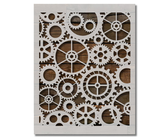 gears cogs Steampunk Gears Cogs Pattern Stencil (998) – Stencilville