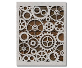 Steampunk Gears Cogs Pattern Stencil (998)