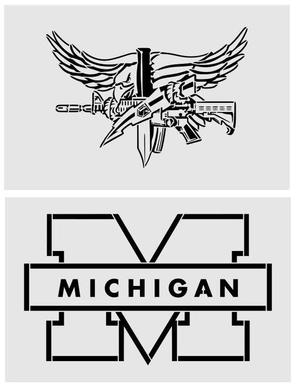 Custom stencils for Thomas (Swat Eagle and Michigan)