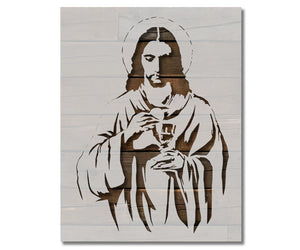 Jesus Holding Chalice Stencil (1001)