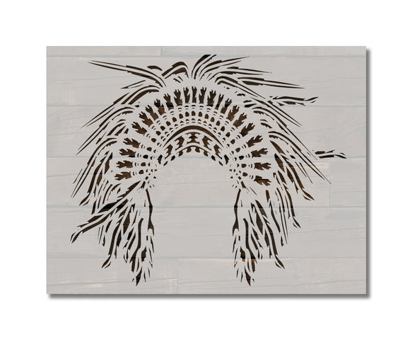 Native American Chief Headdress Stencil (1003)